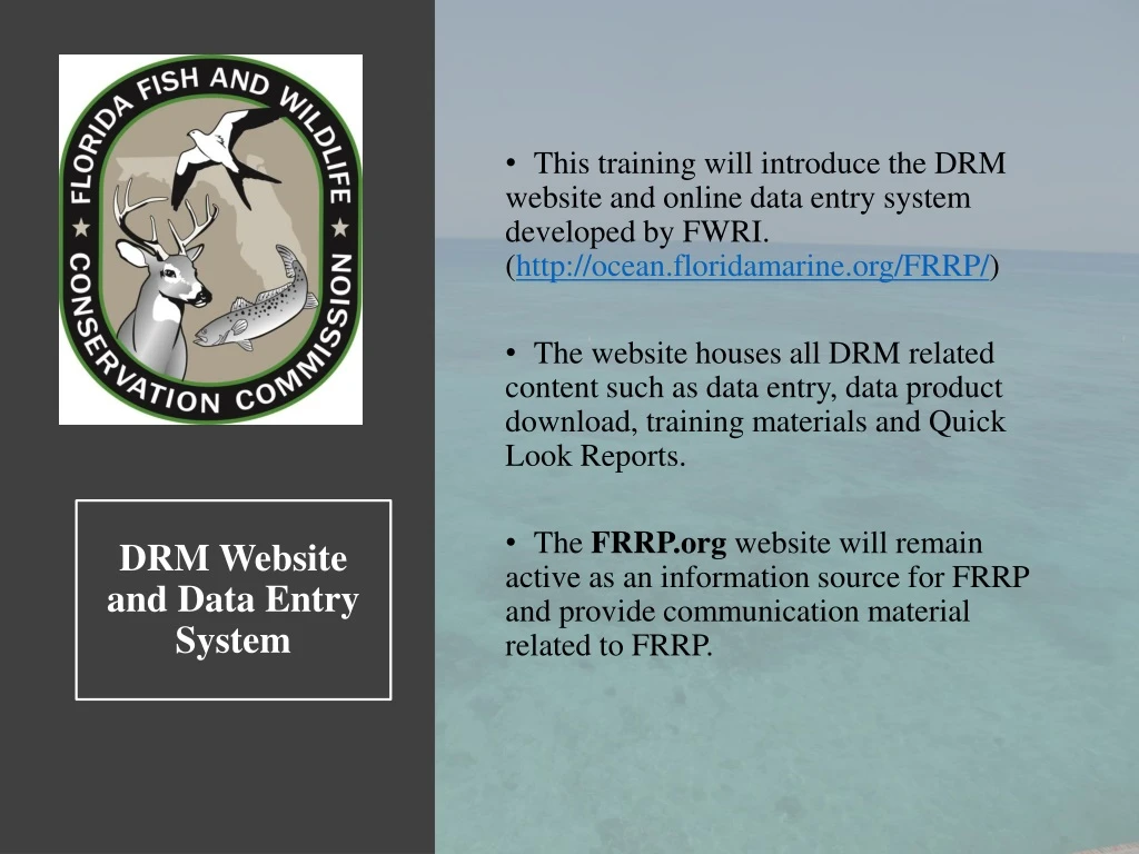 this training will introduce the drm website