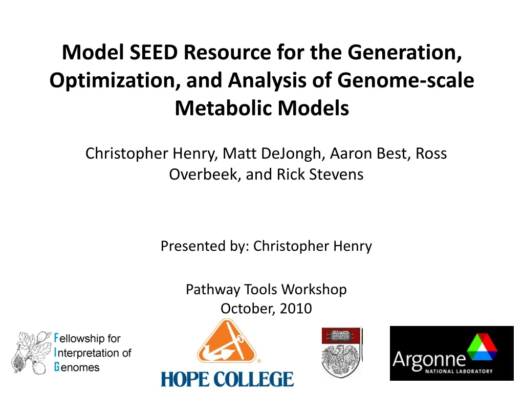 model seed resource for the generation