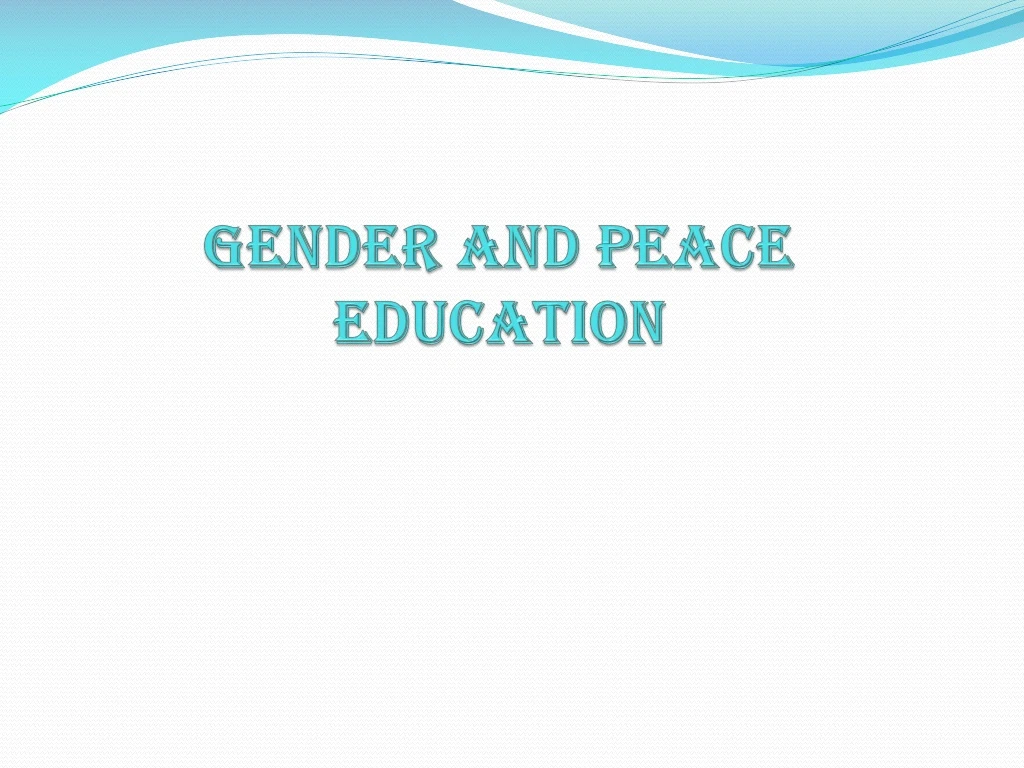 gender and peace education