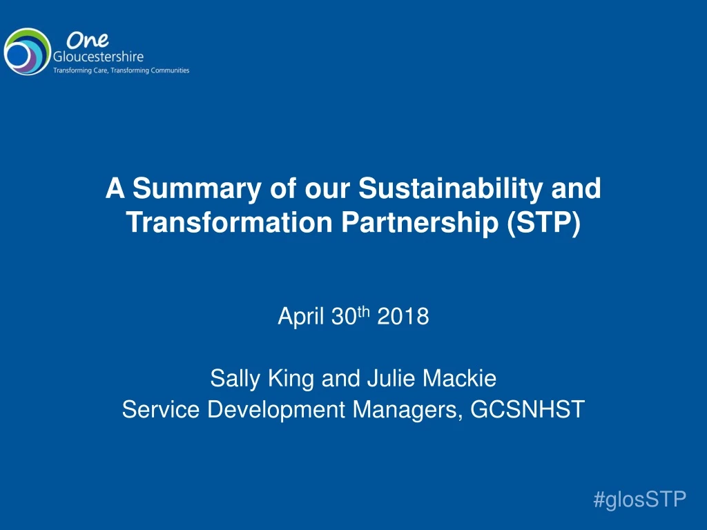 a summary of our sustainability and transformation partnership stp