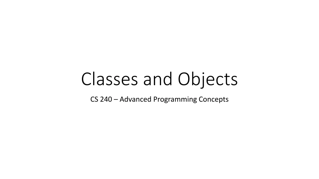 classes and objects