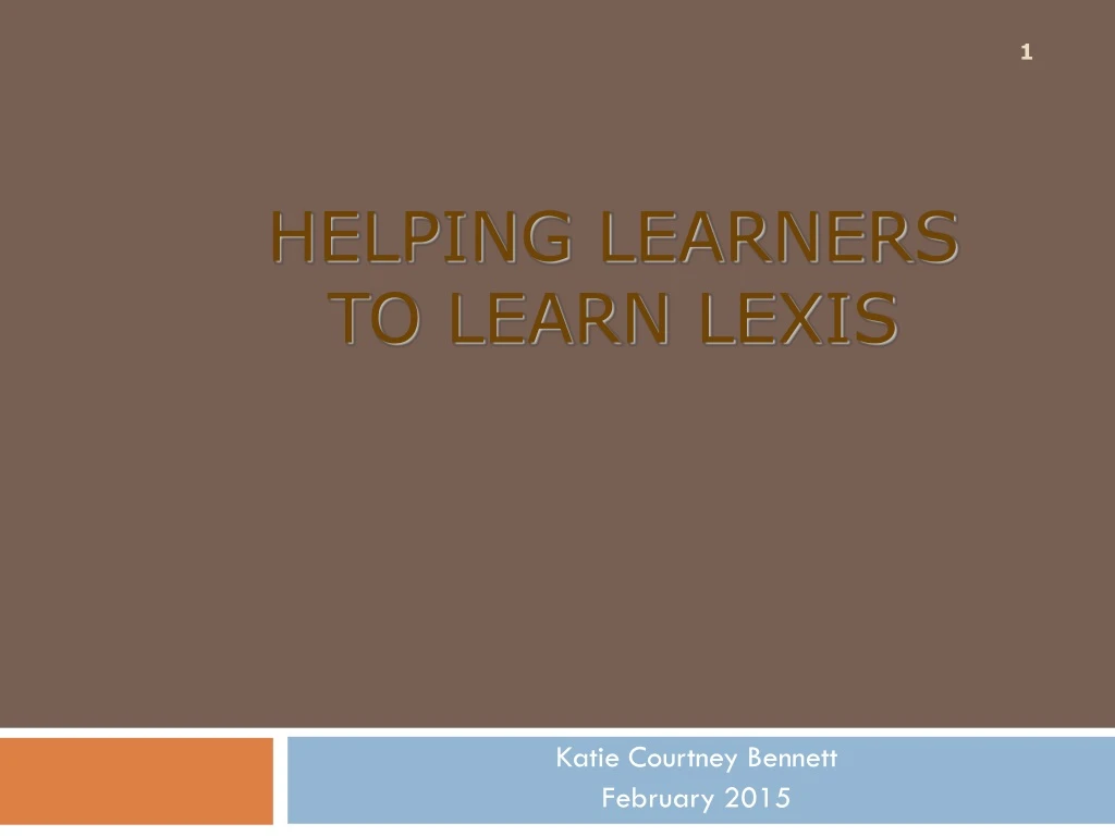 helping learners to learn lexis