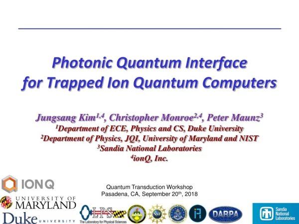 Photonic Quantum Interface for Trapped Ion Quantum Computers