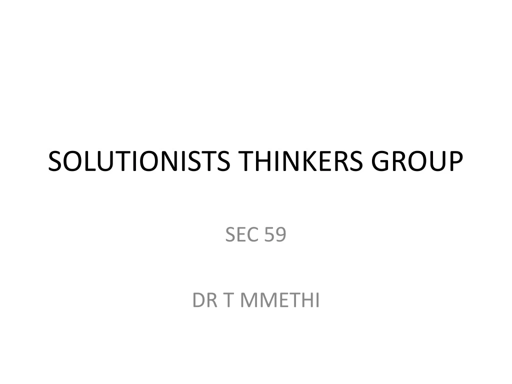 solutionists thinkers group