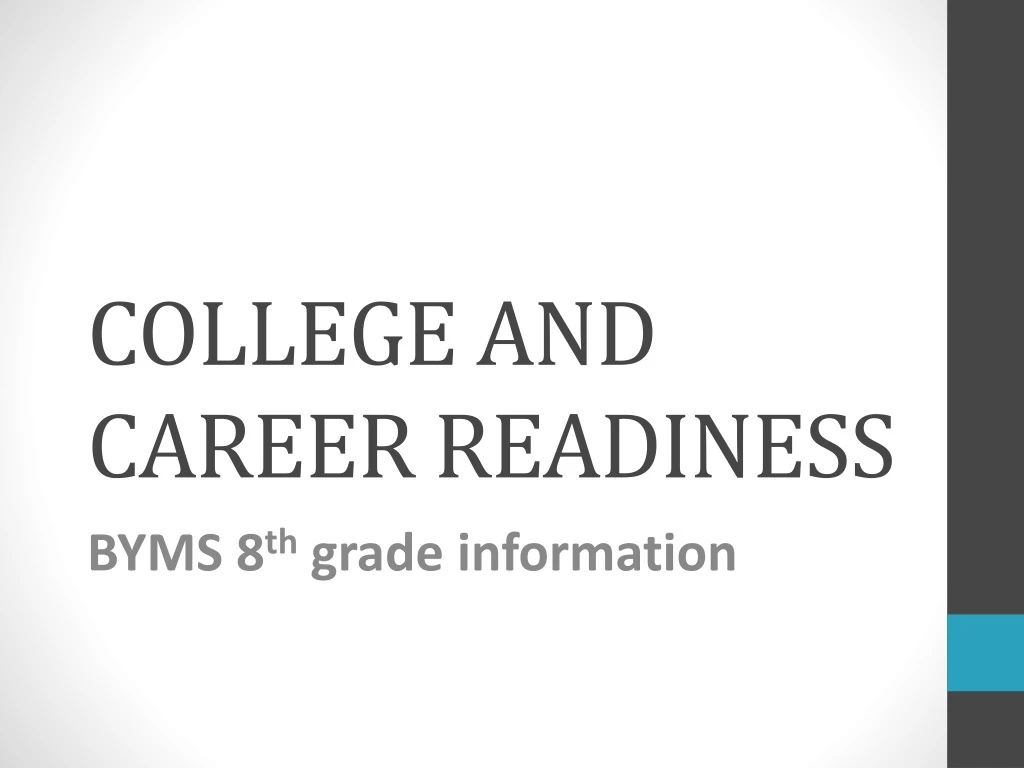 college and career readiness