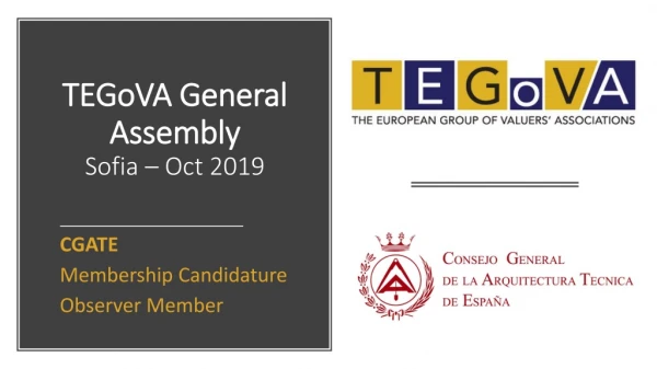 TEGoVA General Assembly Sofia – Oct 2019