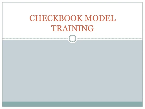 CHECKBOOK MODEL TRAINING