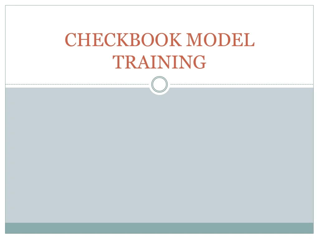 checkbook model training