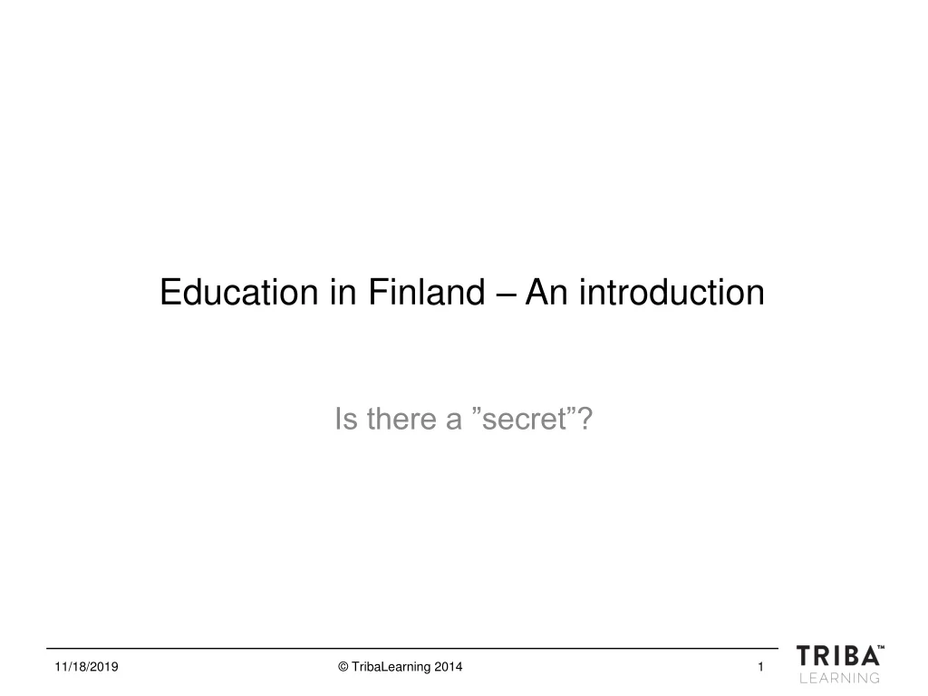 education in finland an introduction
