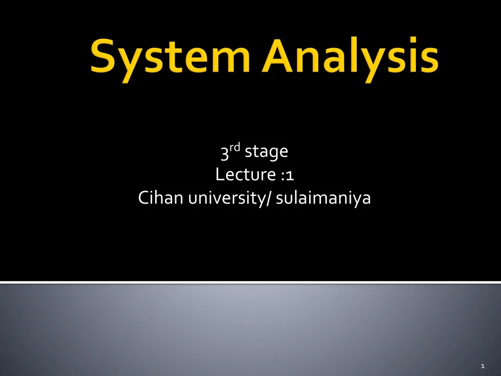 3 rd stage lecture 1 cihan university sulaimaniya