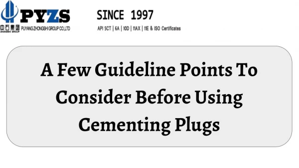 a few guideline points to consider before using