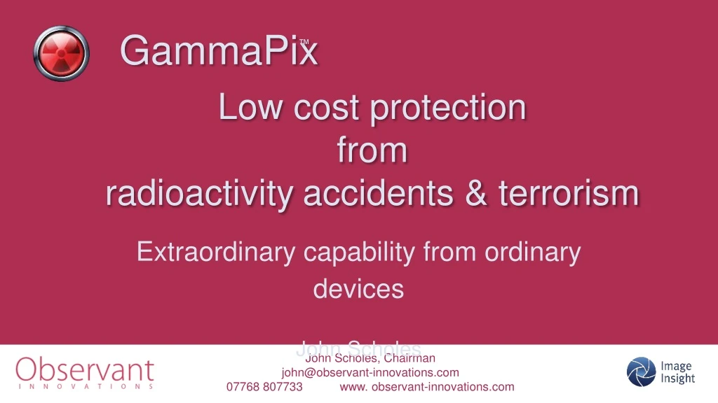 gammapix low cost protection from radioactivity