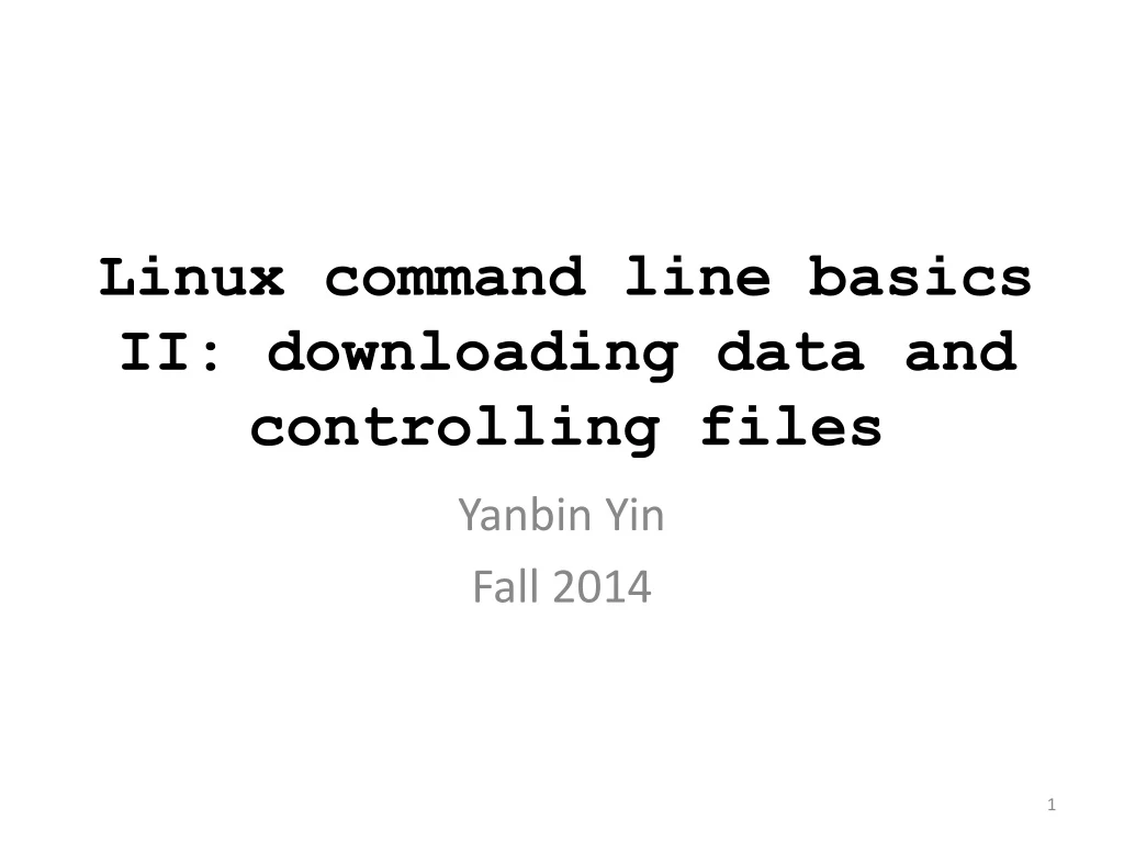 linux command line basics ii downloading data
