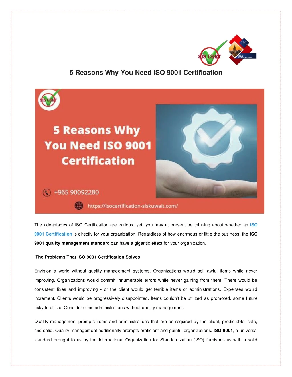 5 reasons why you need iso 9001 certification