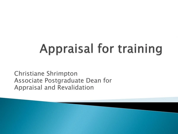 Appraisal for training