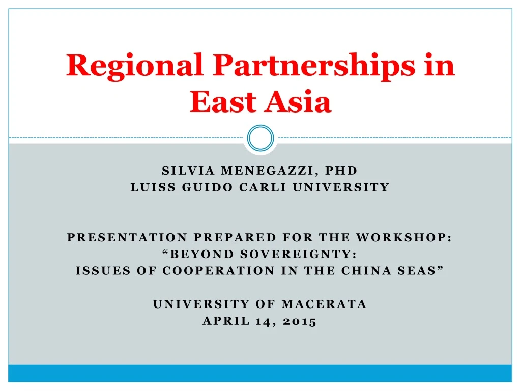 regional partnerships in east asia