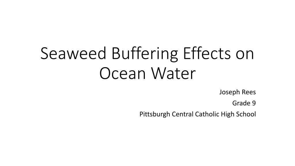 seaweed buffering effects on ocean water