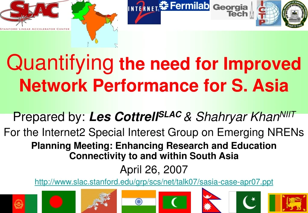 quantifying the need for improved network performance for s asia