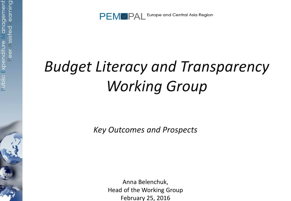 budget literacy and transparency working group