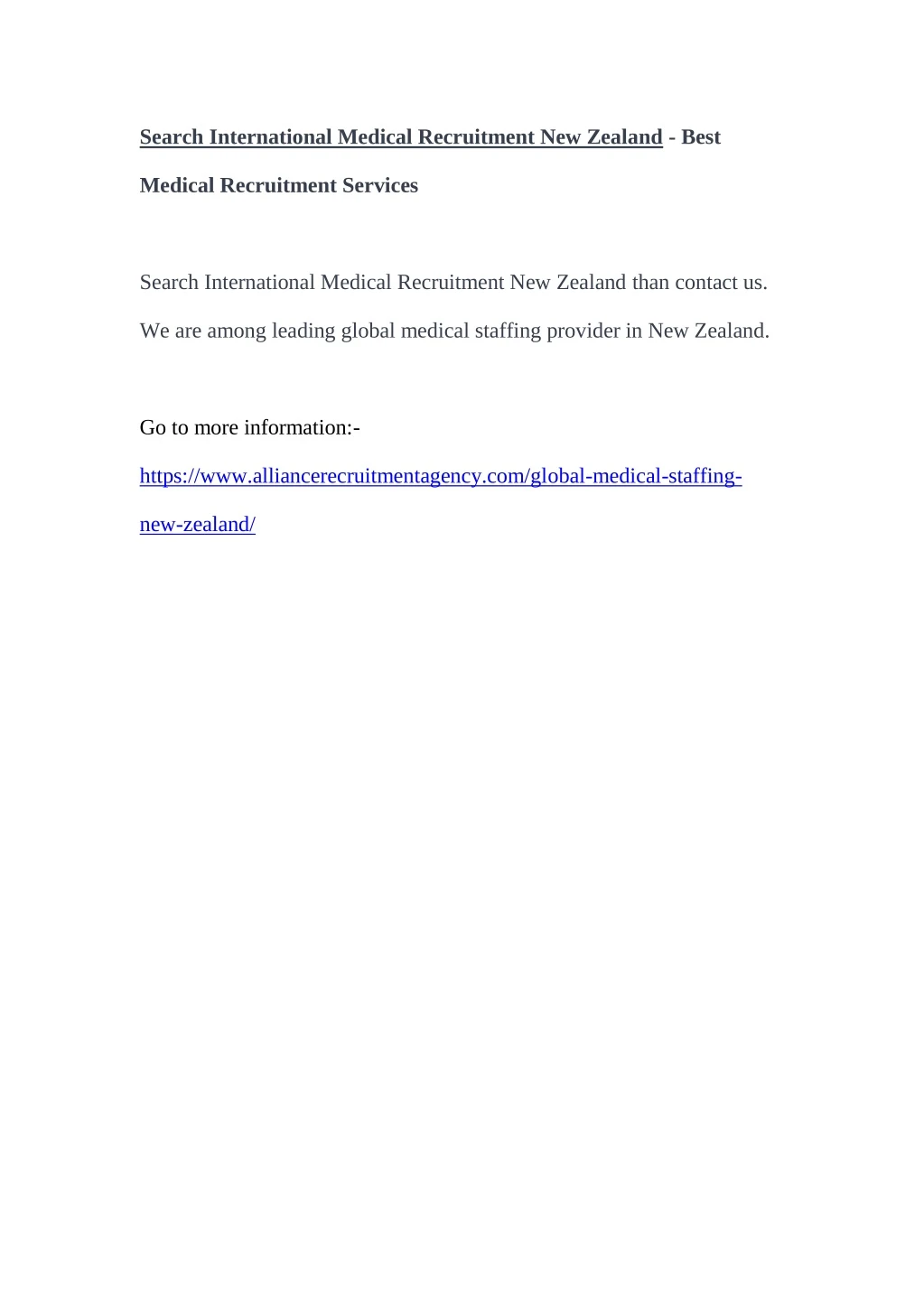 search international medical recruitment