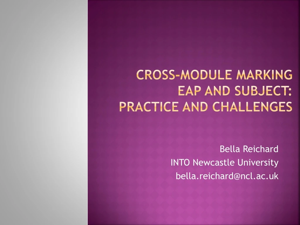 cross module marking eap and subject practice and challenges