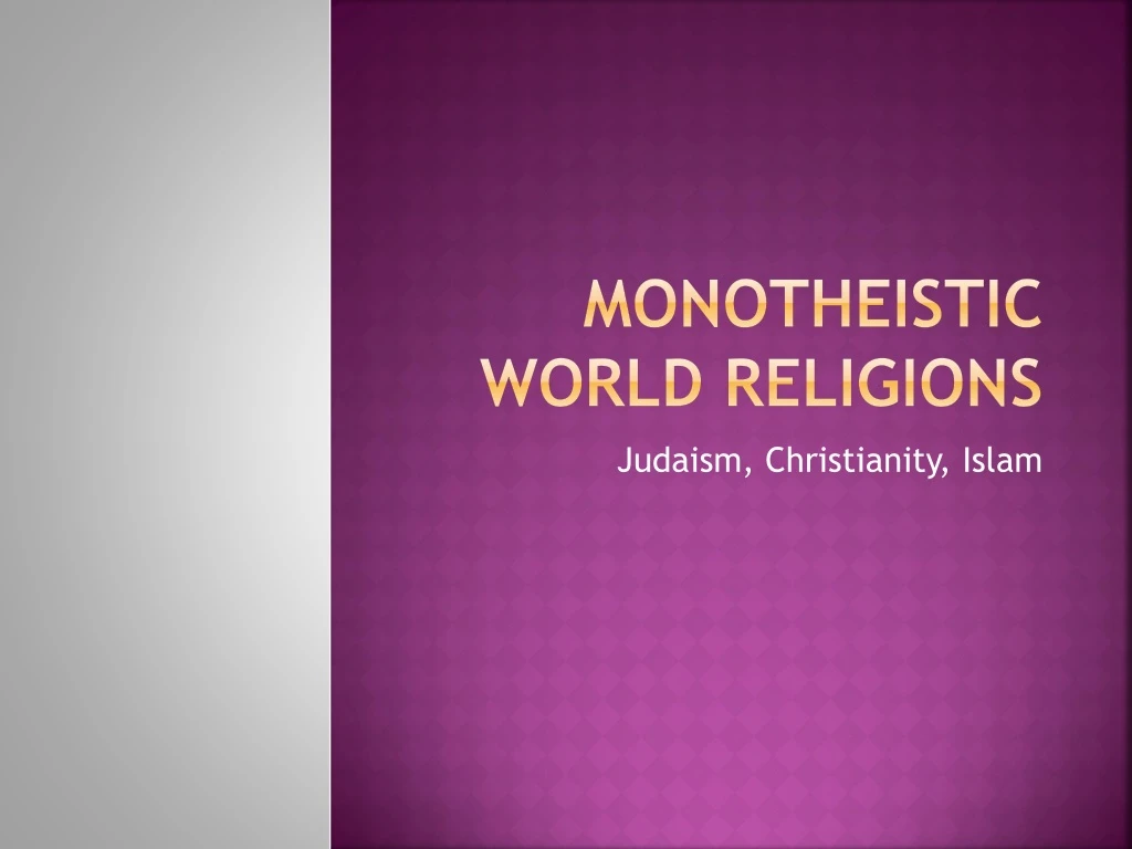 monotheistic world religions