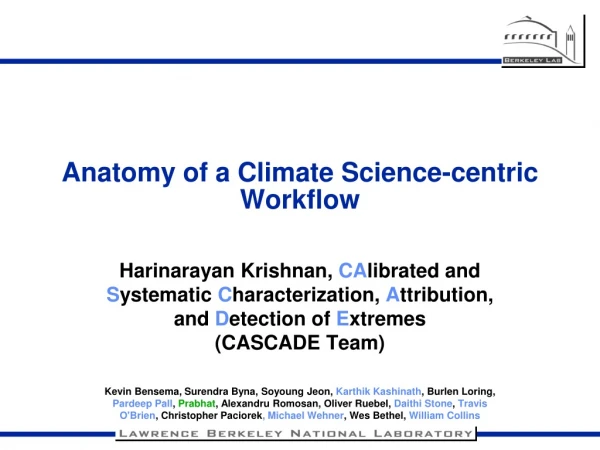 Anatomy of a Climate Science-centric Workflow