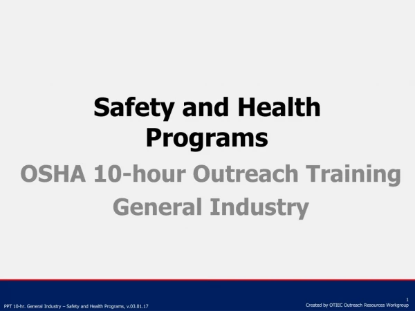 Safety and Health Programs