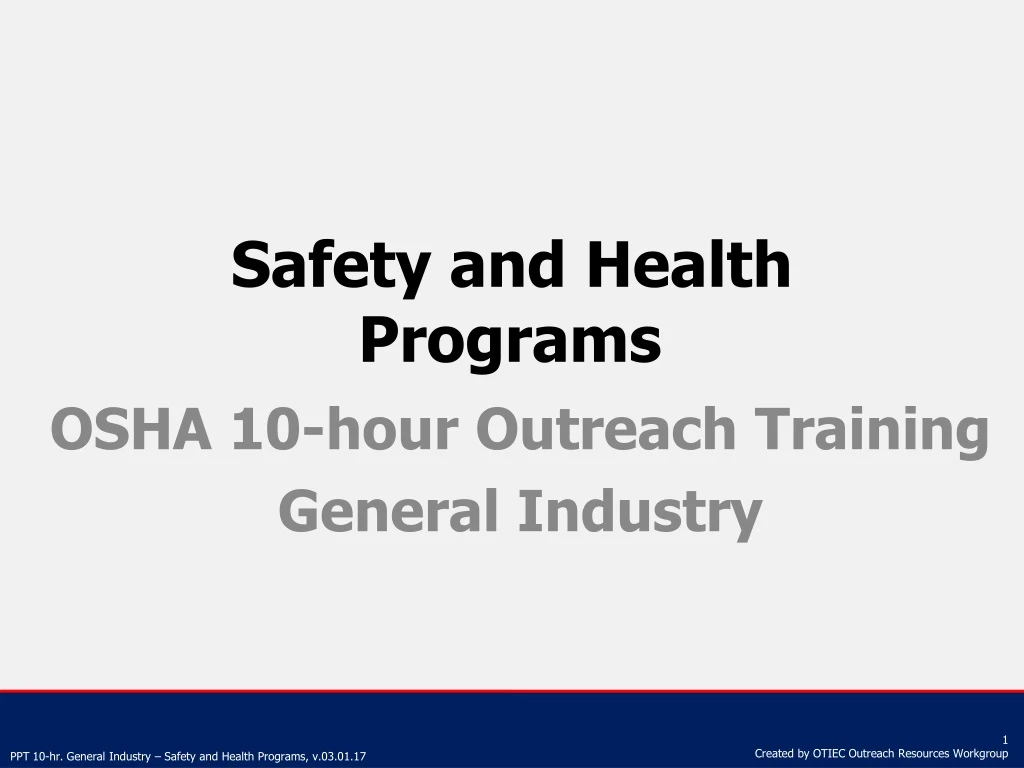 safety and health programs