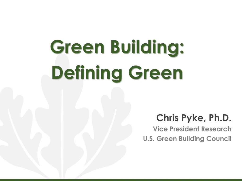 green building defining green