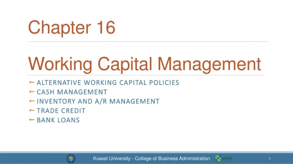 Chapter 16 Working Capital Management