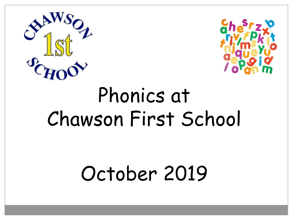 phonics at chawson first school october 2019