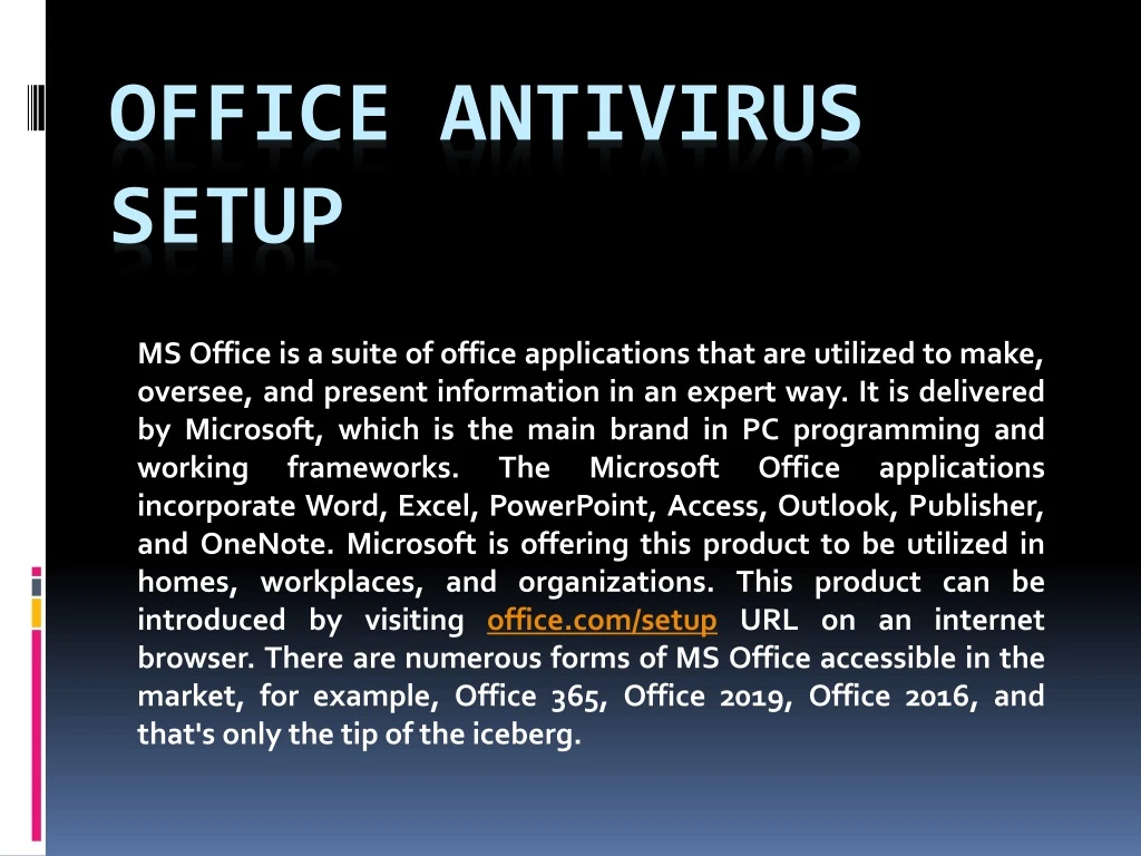 office antivirus setup