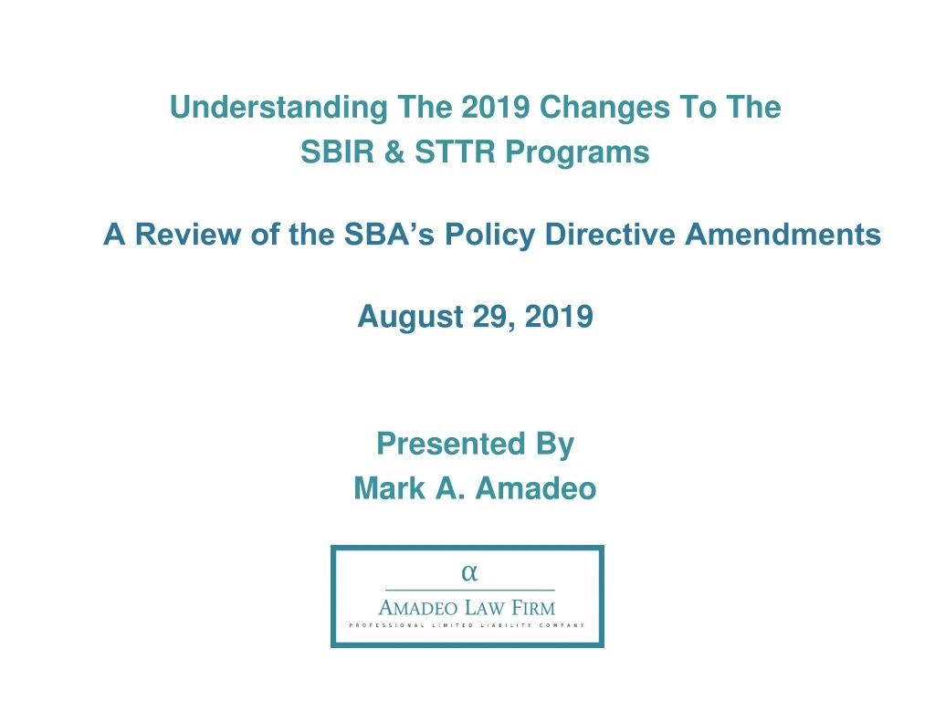 understanding the 2019 changes to the sbir sttr