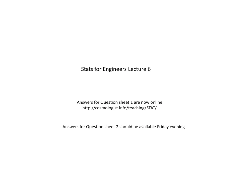 stats for engineers lecture 6