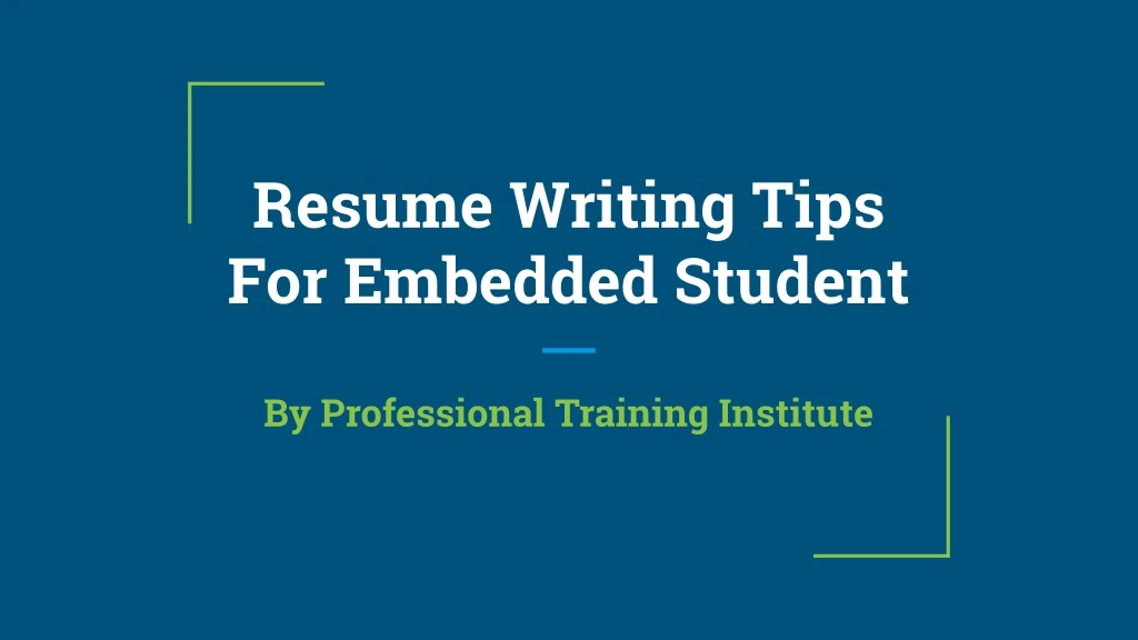 resume writing tips for embedded student