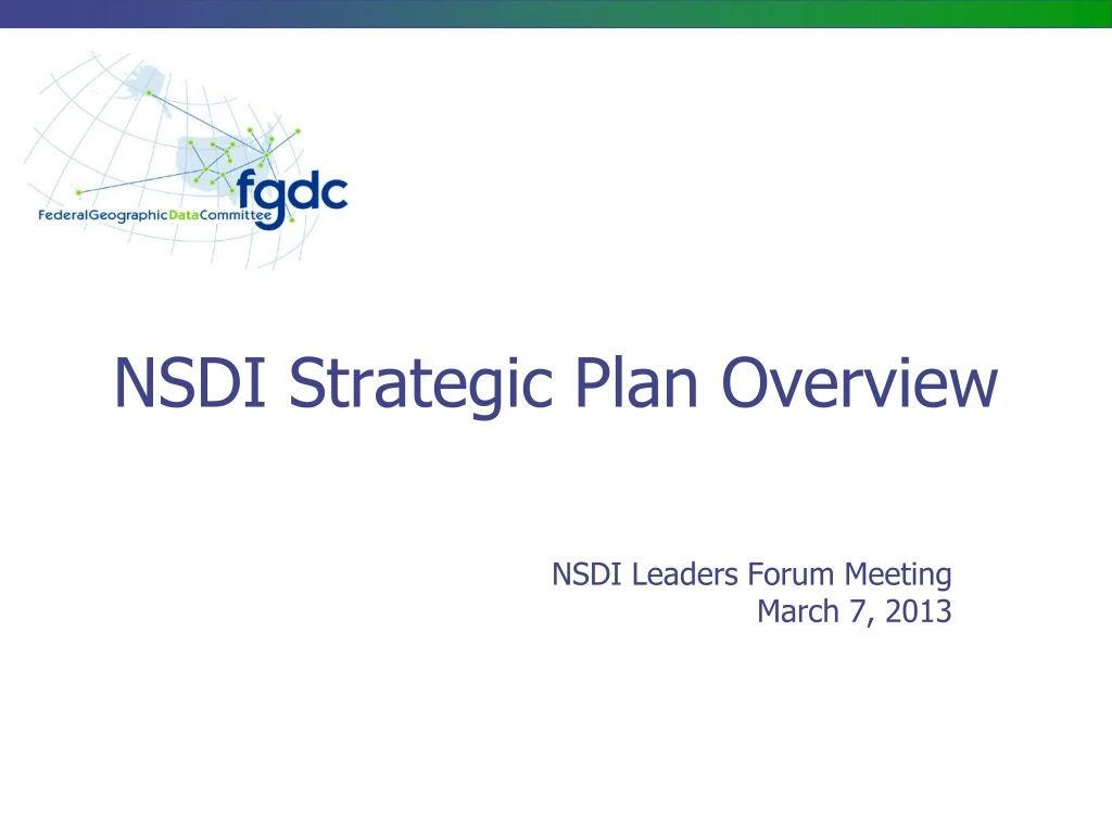 nsdi strategic plan overview