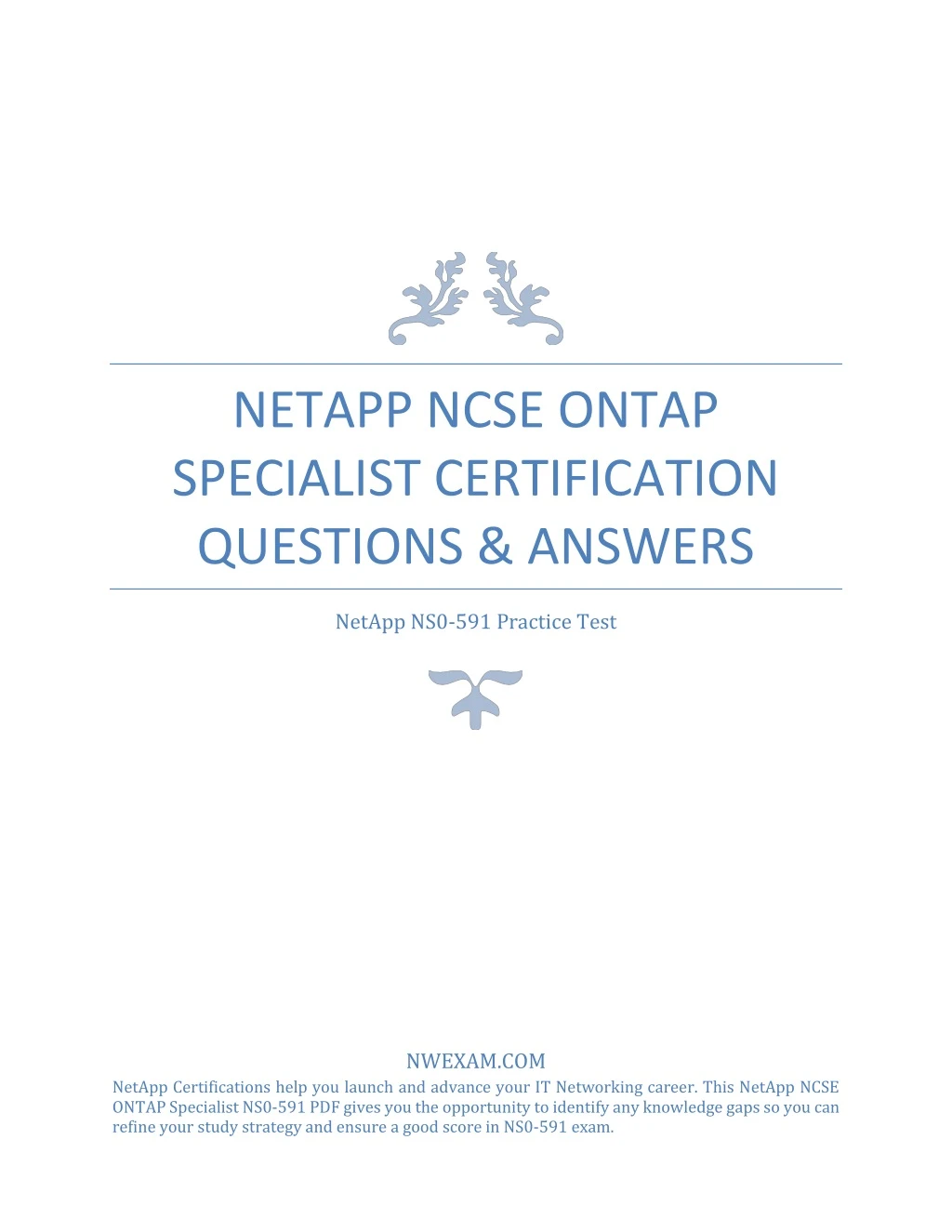 netapp ncse ontap specialist certification