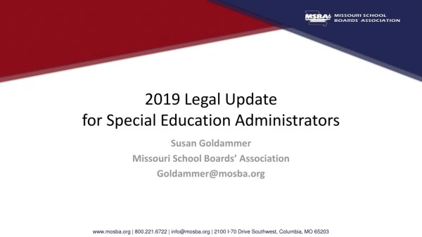 2019 Legal Update for Special Education Administrators
