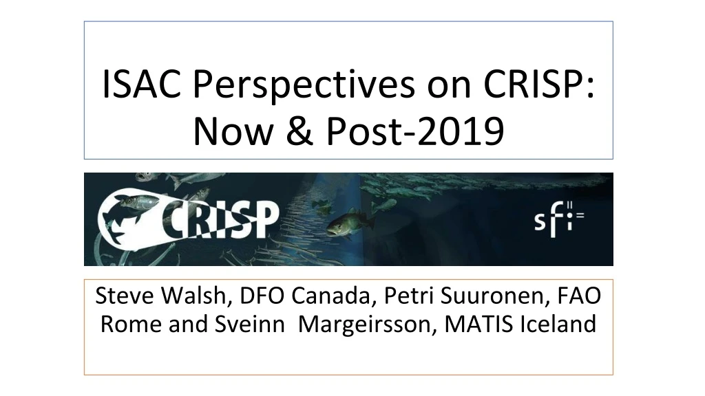 isac perspectives on crisp now post 2019