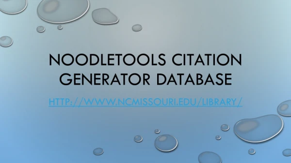 Noodletools citation generator Database