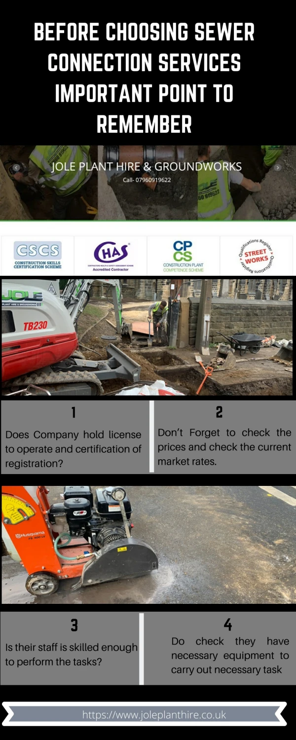before choosing sewer connection services