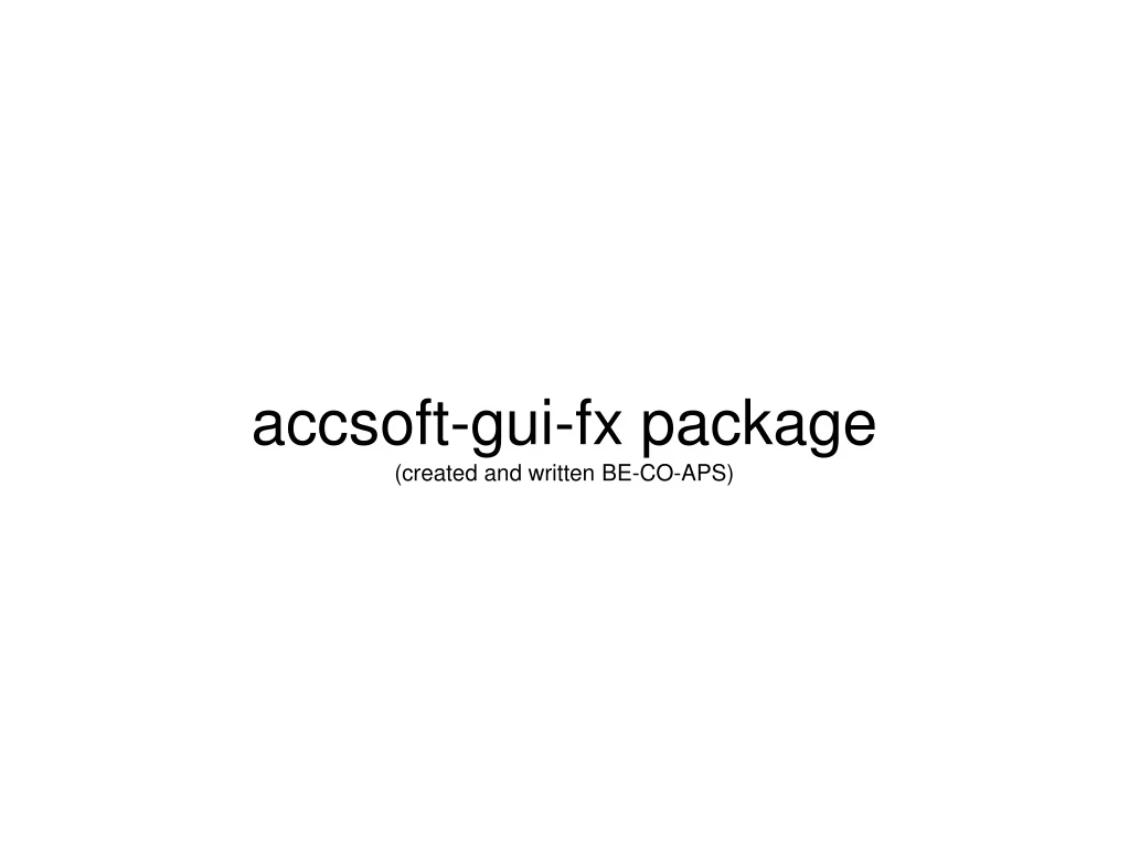 accsoft gui fx package created and written