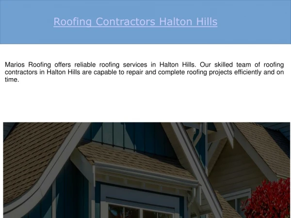 Roofing Contractors Halton Hills