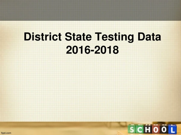 District State Testing Data 2016-2018