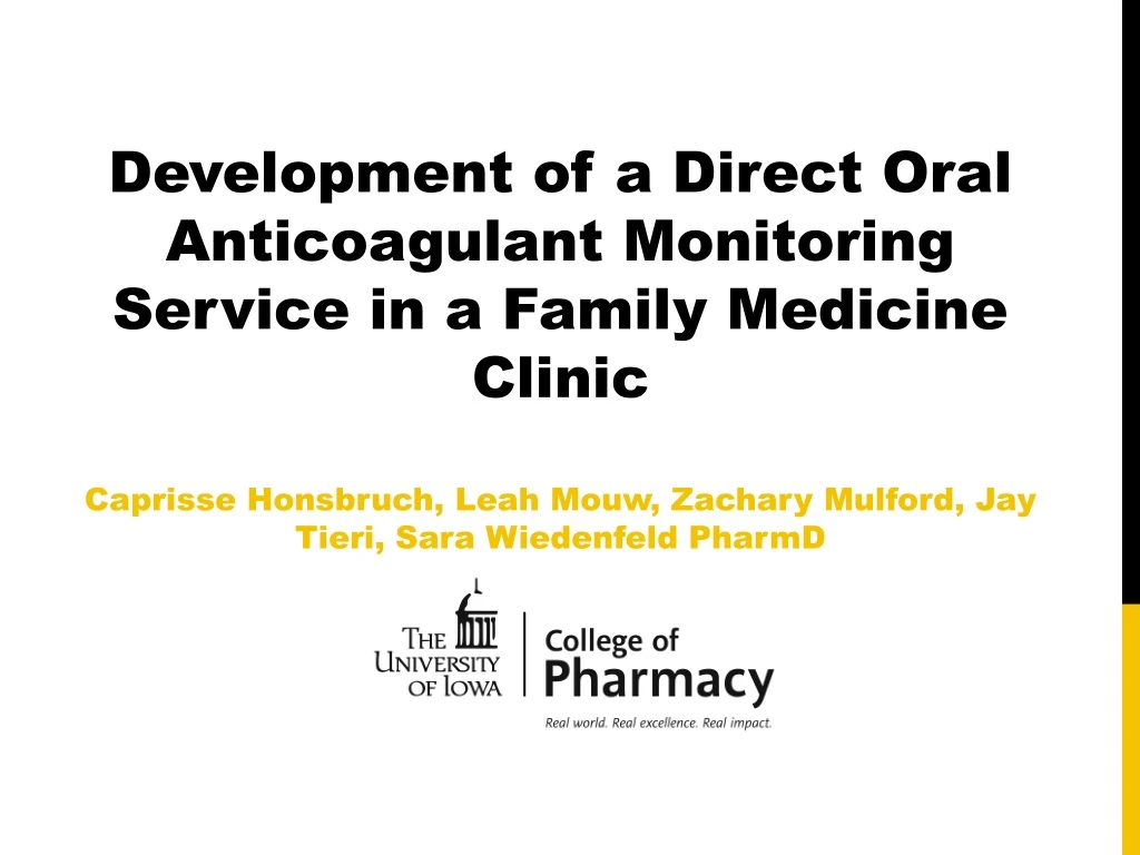 development of a direct oral anticoagulant