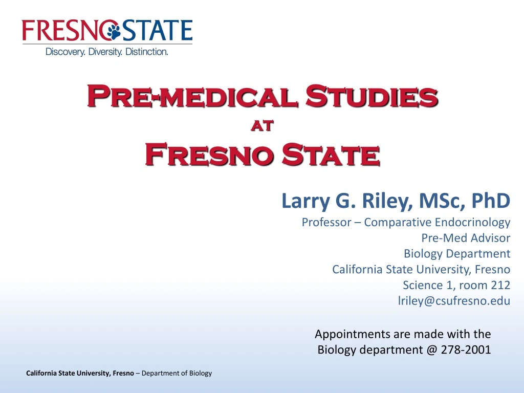 pre medical studies at fresno state