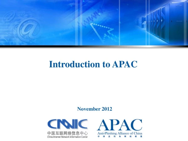 Introduction to APAC