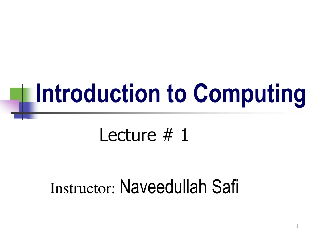 introduction to computing