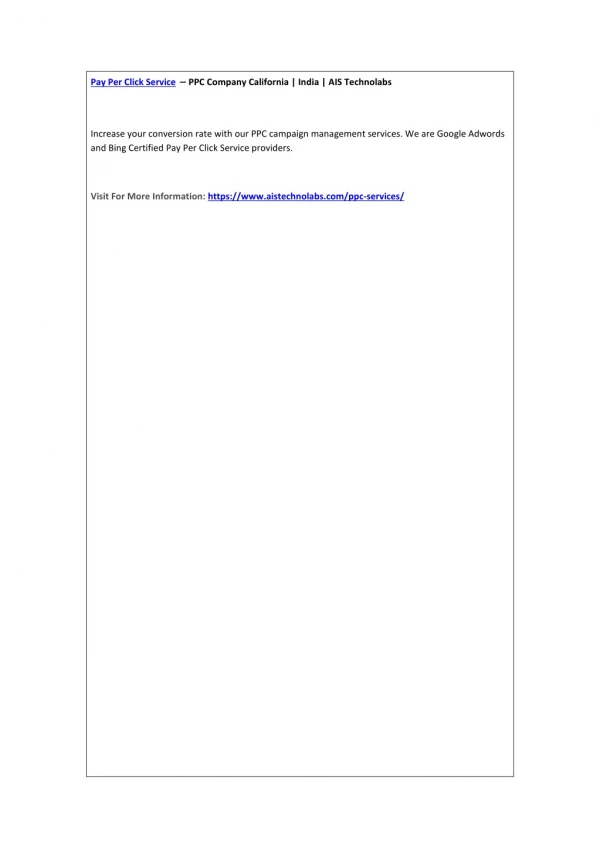 pay per click service ppc company california
